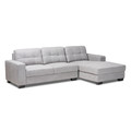 Baxton Studio Langley Light Grey Upholstered Sectional Sofa with Right Facing Chaise 158-9739